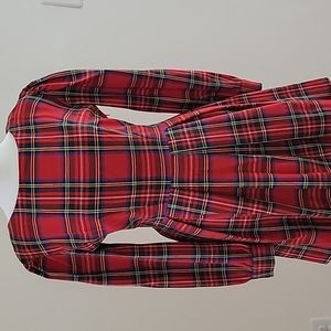 Red fit and flare plaid dress. Size 38 EU.